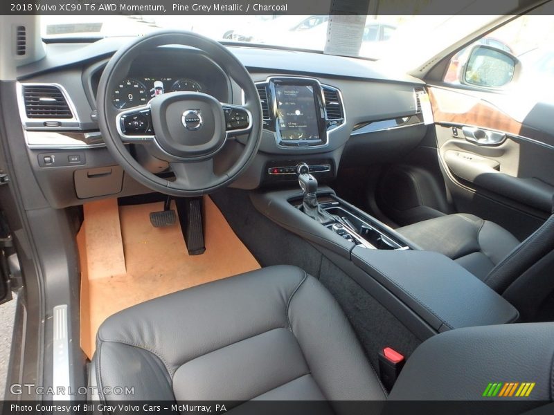 Pine Grey Metallic / Charcoal 2018 Volvo XC90 T6 AWD Momentum