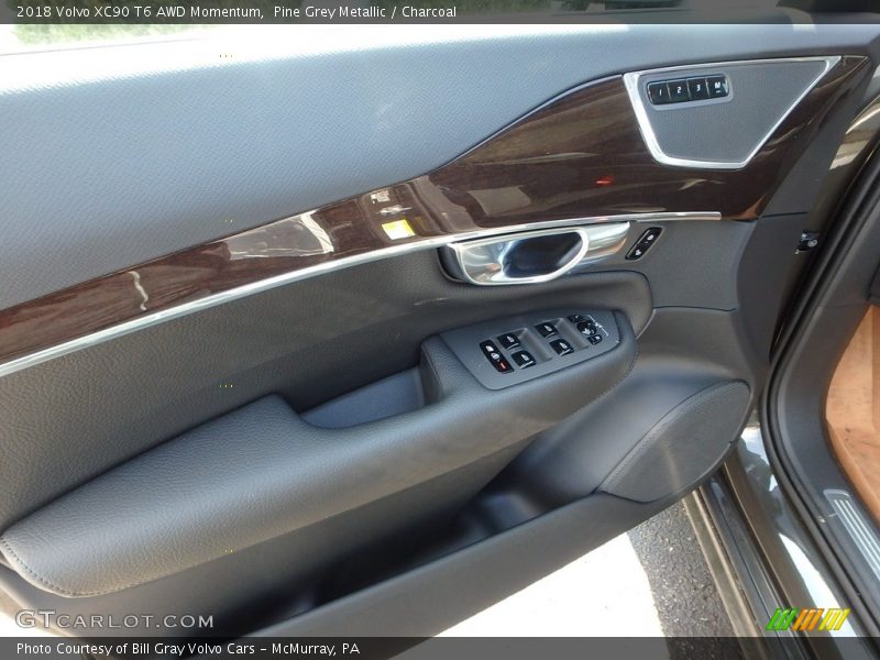 Pine Grey Metallic / Charcoal 2018 Volvo XC90 T6 AWD Momentum