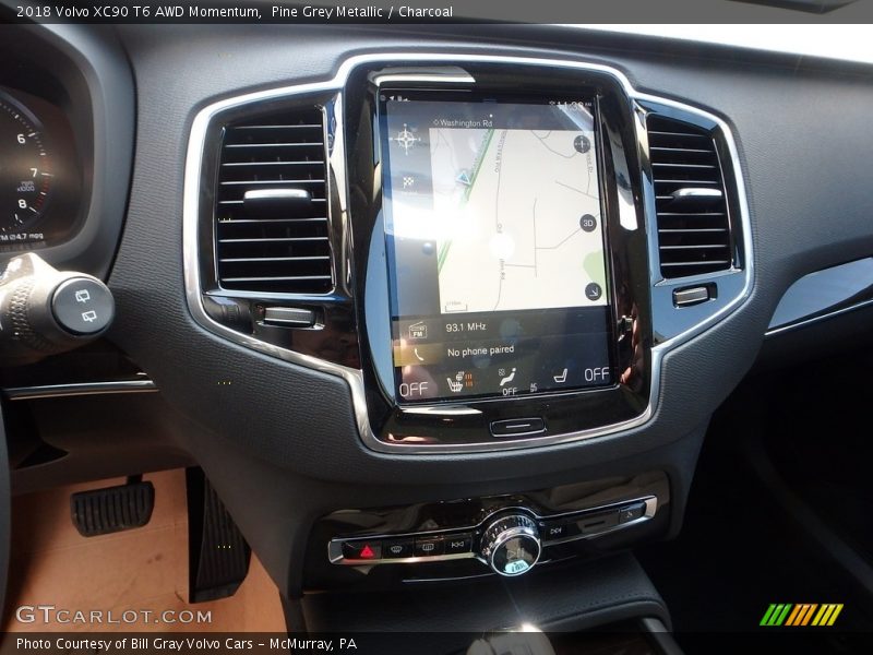 Pine Grey Metallic / Charcoal 2018 Volvo XC90 T6 AWD Momentum