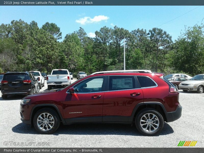 Velvet Red Pearl / Black 2019 Jeep Cherokee Latitude Plus
