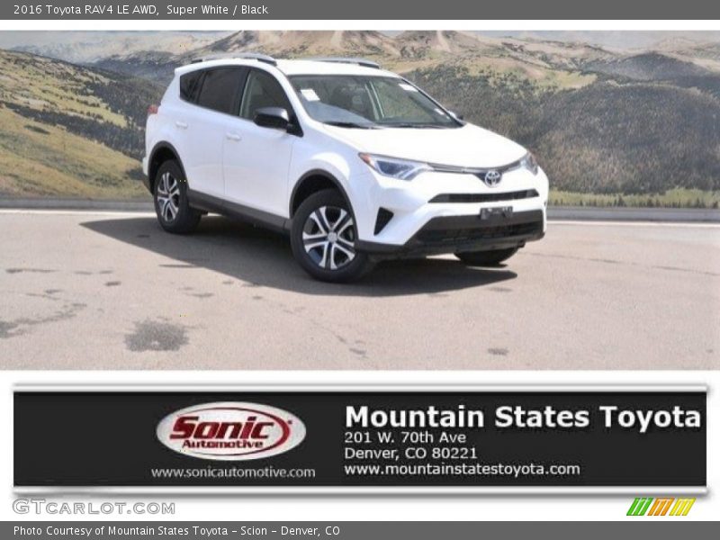 Super White / Black 2016 Toyota RAV4 LE AWD