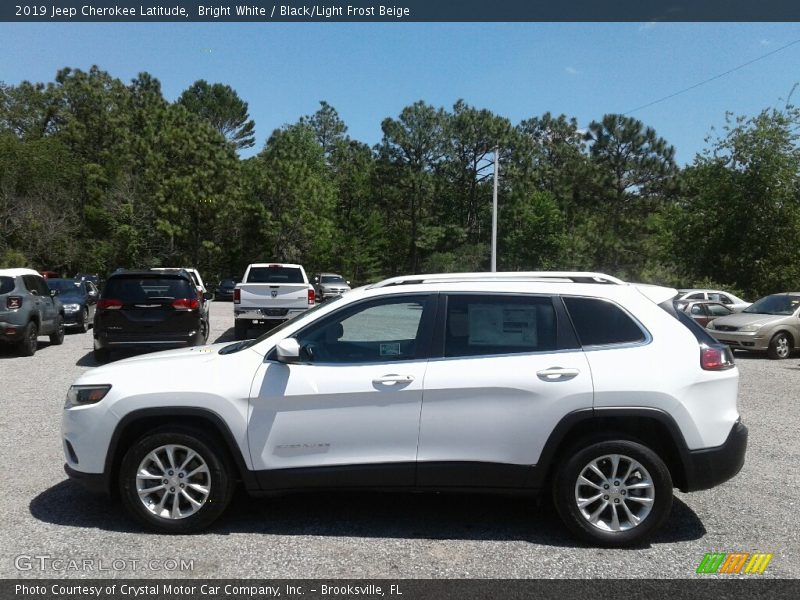 Bright White / Black/Light Frost Beige 2019 Jeep Cherokee Latitude