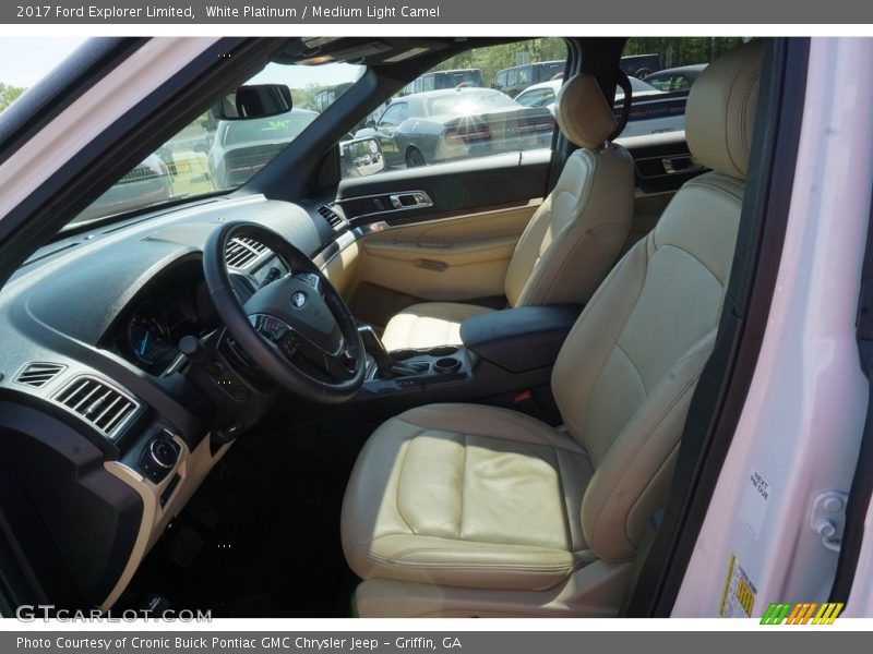 White Platinum / Medium Light Camel 2017 Ford Explorer Limited