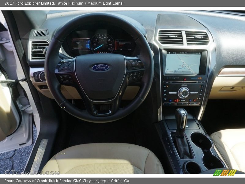 White Platinum / Medium Light Camel 2017 Ford Explorer Limited