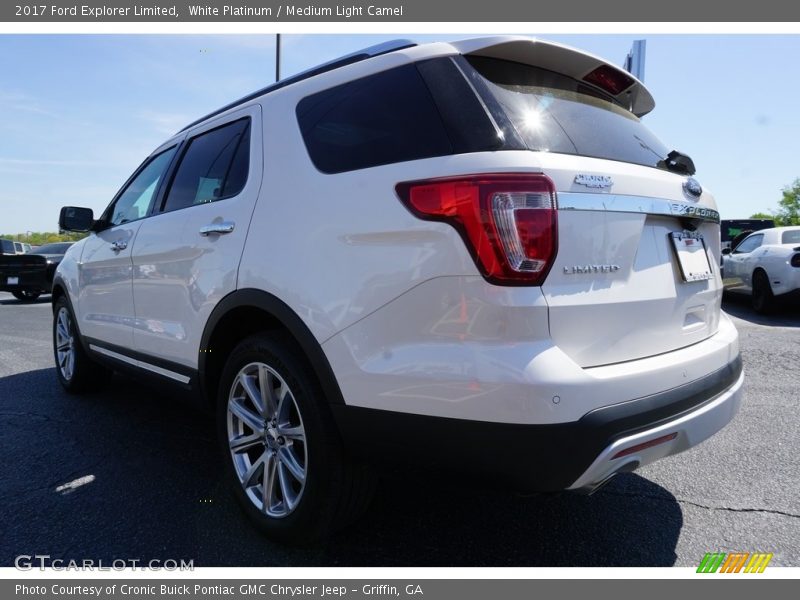 White Platinum / Medium Light Camel 2017 Ford Explorer Limited