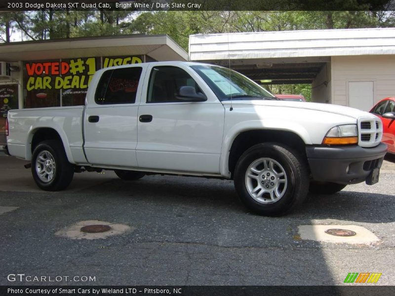 Bright White / Dark Slate Gray 2003 Dodge Dakota SXT Quad Cab