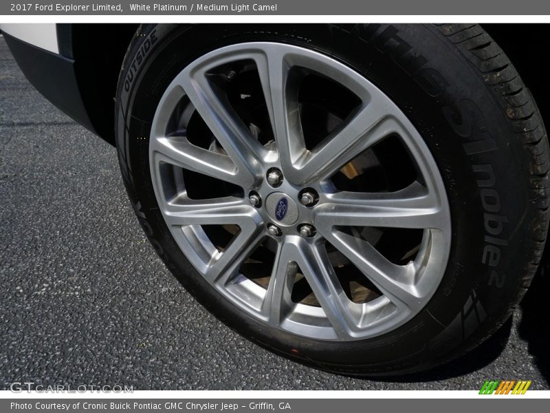 White Platinum / Medium Light Camel 2017 Ford Explorer Limited