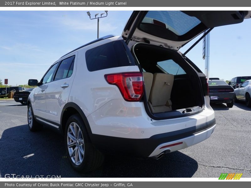 White Platinum / Medium Light Camel 2017 Ford Explorer Limited