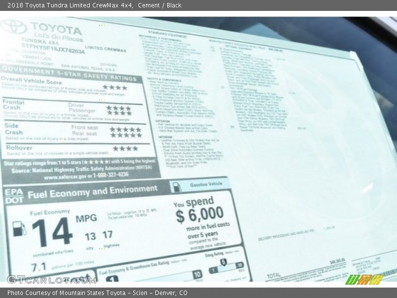 Cement / Black 2018 Toyota Tundra Limited CrewMax 4x4