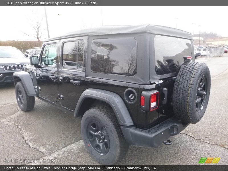 Black / Black 2018 Jeep Wrangler Unlimited Sport 4x4
