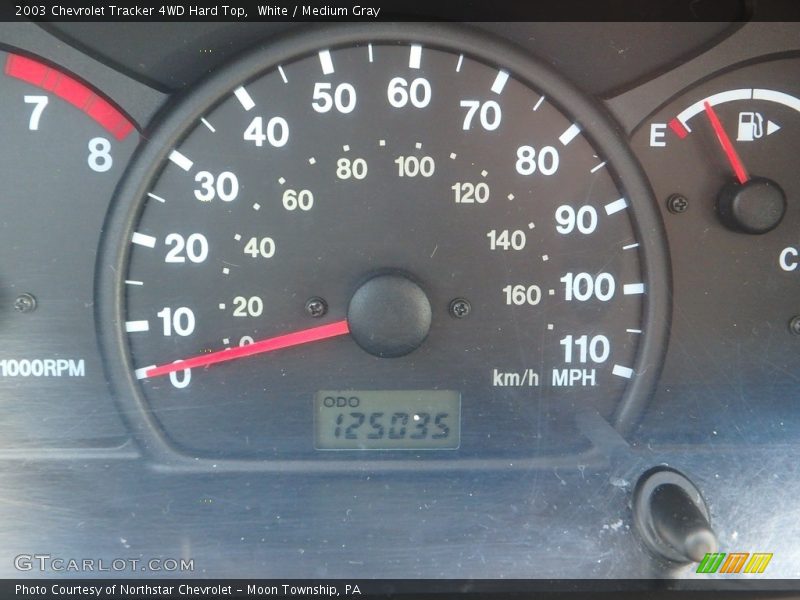 White / Medium Gray 2003 Chevrolet Tracker 4WD Hard Top