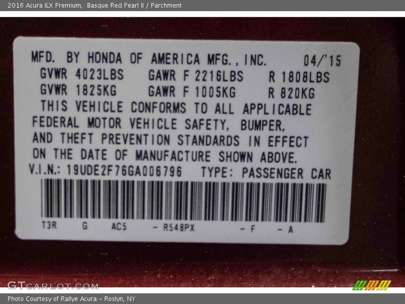 Basque Red Pearl II / Parchment 2016 Acura ILX Premium