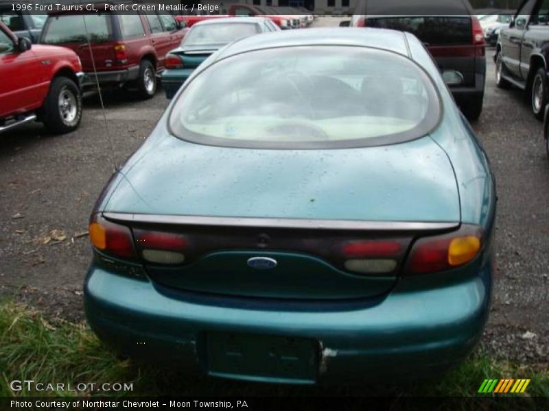 Pacific Green Metallic / Beige 1996 Ford Taurus GL