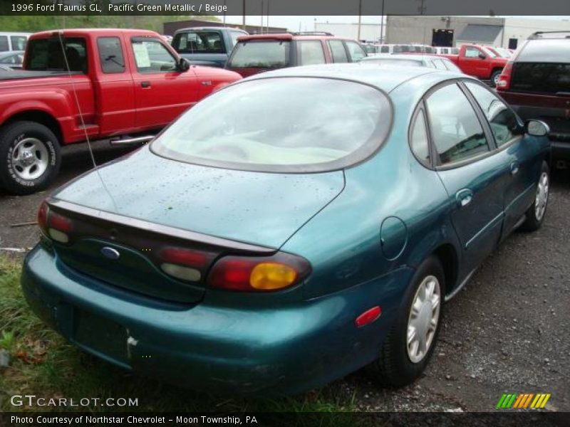 Pacific Green Metallic / Beige 1996 Ford Taurus GL