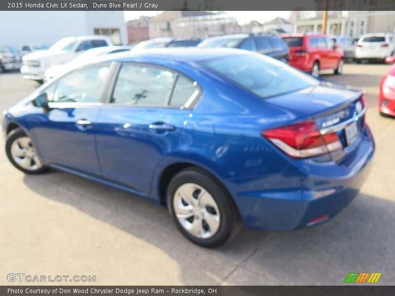 Dyno Blue Pearl / Gray 2015 Honda Civic LX Sedan