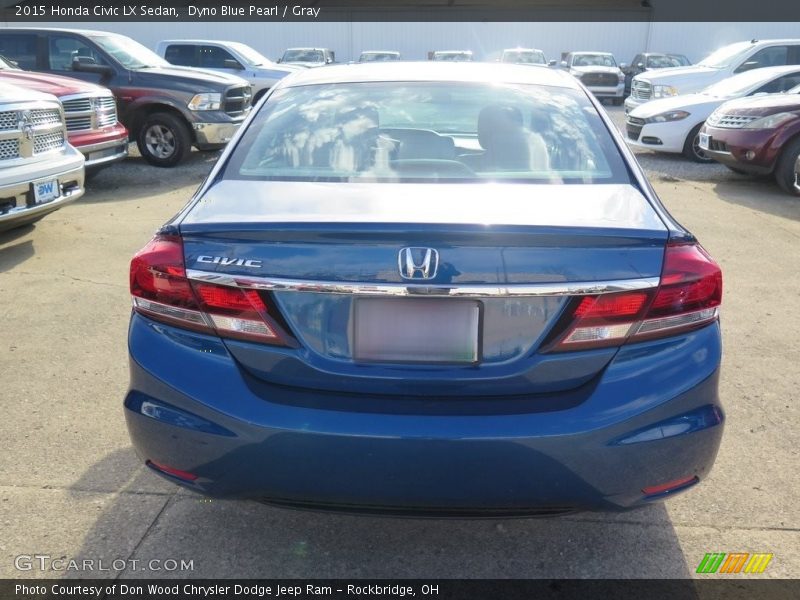 Dyno Blue Pearl / Gray 2015 Honda Civic LX Sedan