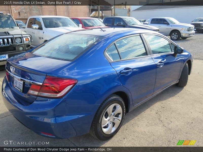 Dyno Blue Pearl / Gray 2015 Honda Civic LX Sedan