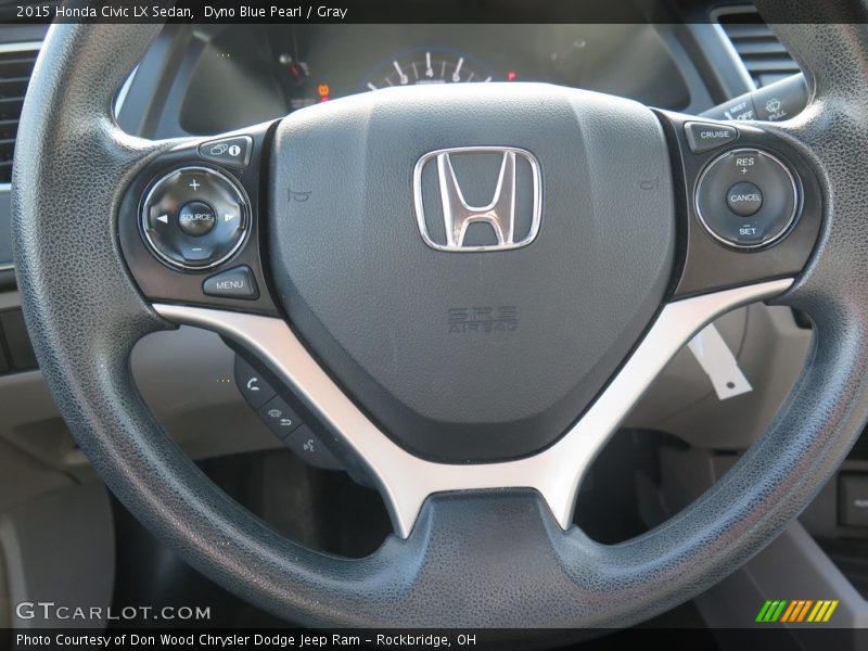 Dyno Blue Pearl / Gray 2015 Honda Civic LX Sedan