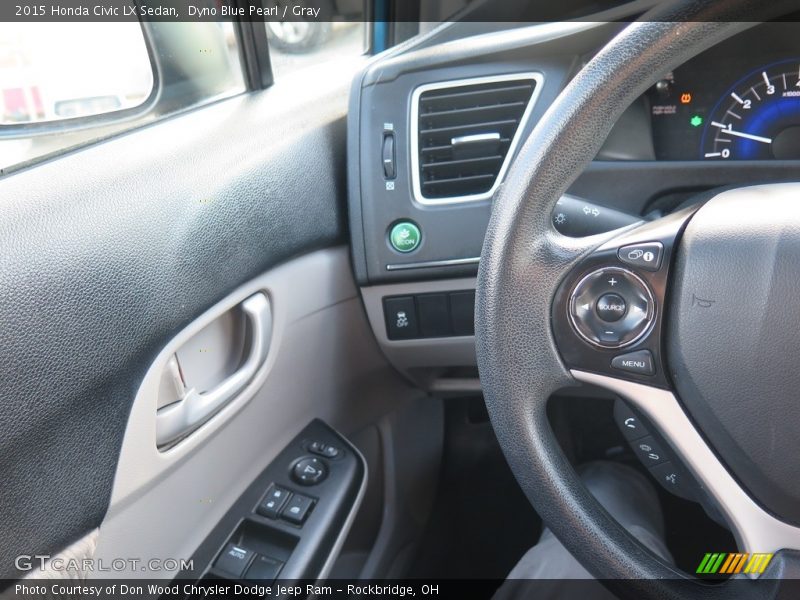 Dyno Blue Pearl / Gray 2015 Honda Civic LX Sedan