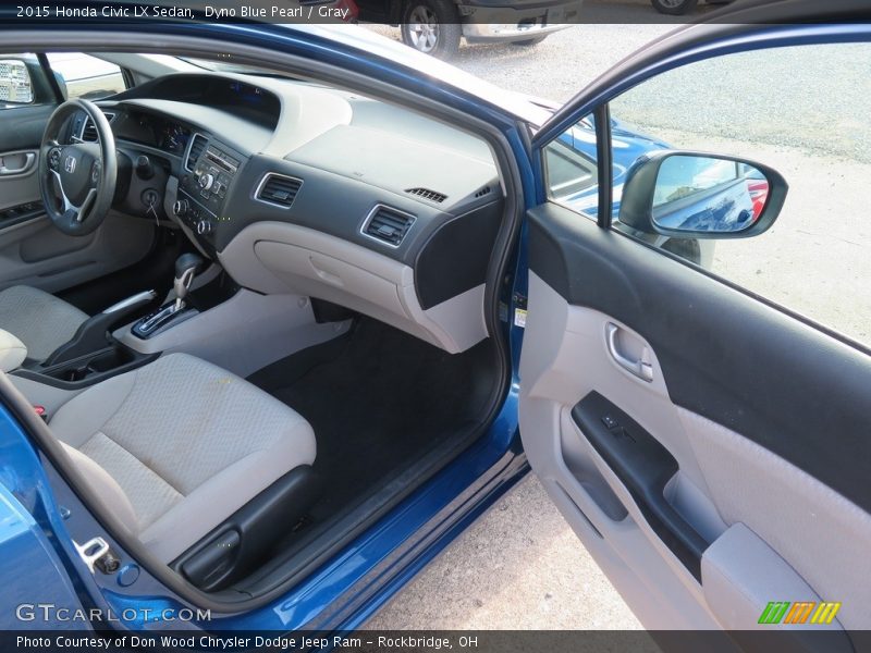 Dyno Blue Pearl / Gray 2015 Honda Civic LX Sedan
