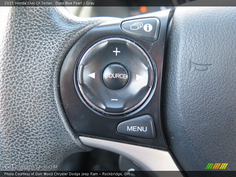 Dyno Blue Pearl / Gray 2015 Honda Civic LX Sedan
