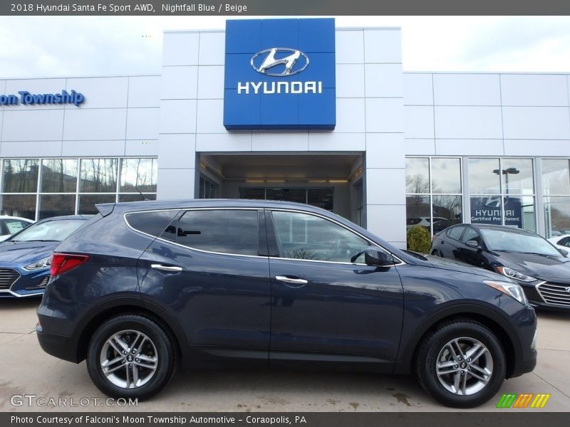Nightfall Blue / Beige 2018 Hyundai Santa Fe Sport AWD