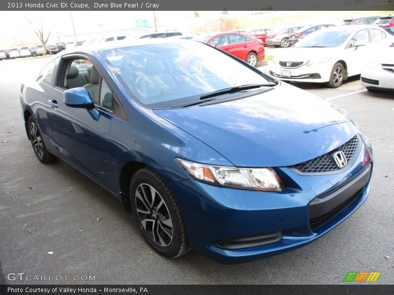 Dyno Blue Pearl / Gray 2013 Honda Civic EX Coupe