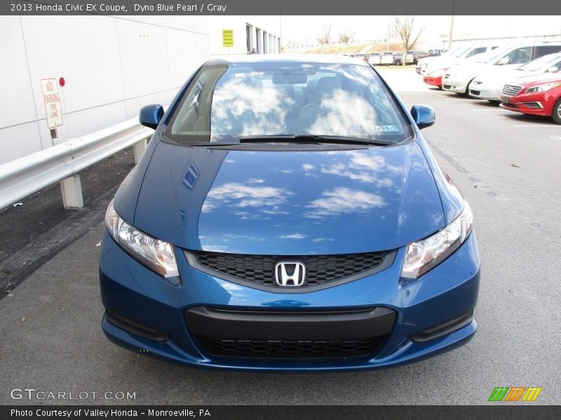 Dyno Blue Pearl / Gray 2013 Honda Civic EX Coupe