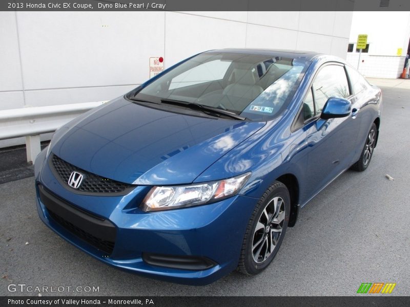 Dyno Blue Pearl / Gray 2013 Honda Civic EX Coupe