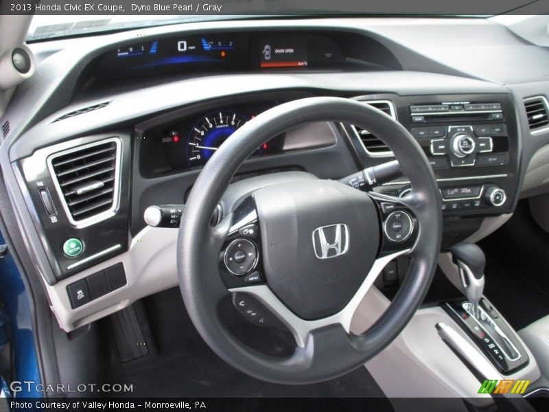 Dyno Blue Pearl / Gray 2013 Honda Civic EX Coupe