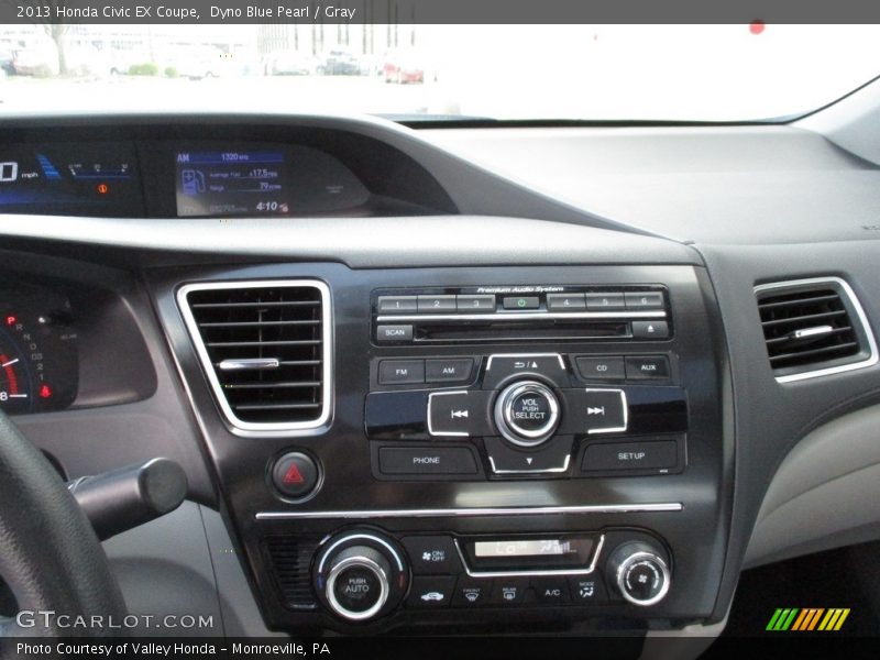 Dyno Blue Pearl / Gray 2013 Honda Civic EX Coupe