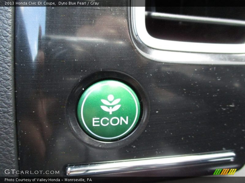 Dyno Blue Pearl / Gray 2013 Honda Civic EX Coupe