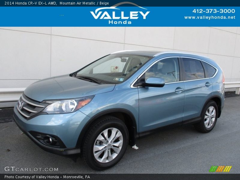 Mountain Air Metallic / Beige 2014 Honda CR-V EX-L AWD
