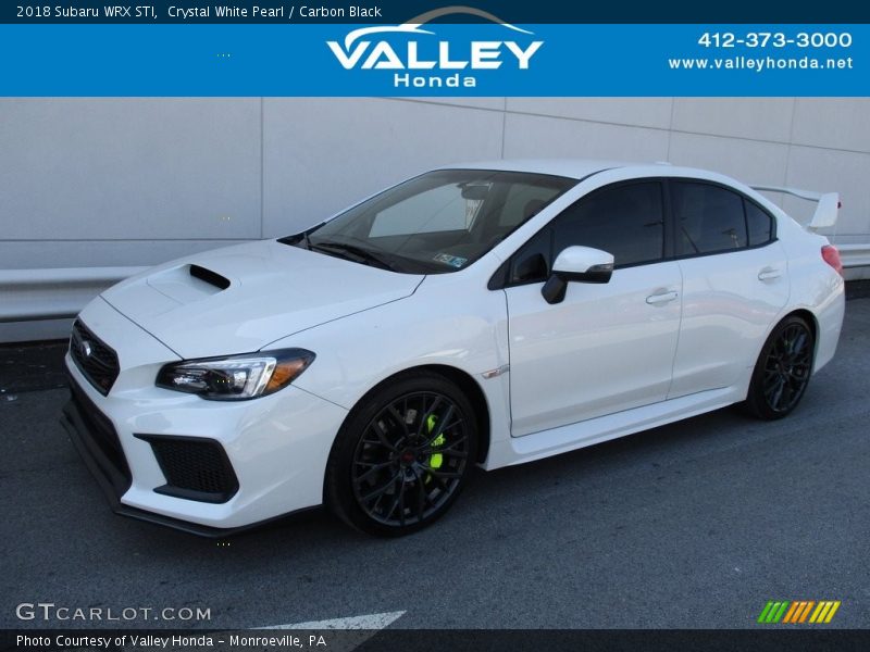 Crystal White Pearl / Carbon Black 2018 Subaru WRX STI