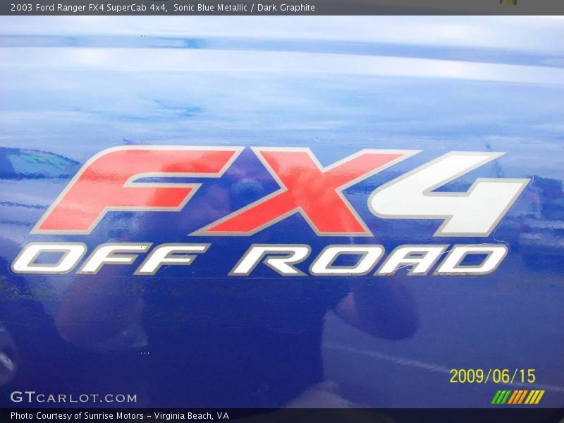Sonic Blue Metallic / Dark Graphite 2003 Ford Ranger FX4 SuperCab 4x4