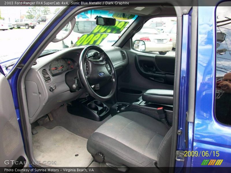 Sonic Blue Metallic / Dark Graphite 2003 Ford Ranger FX4 SuperCab 4x4