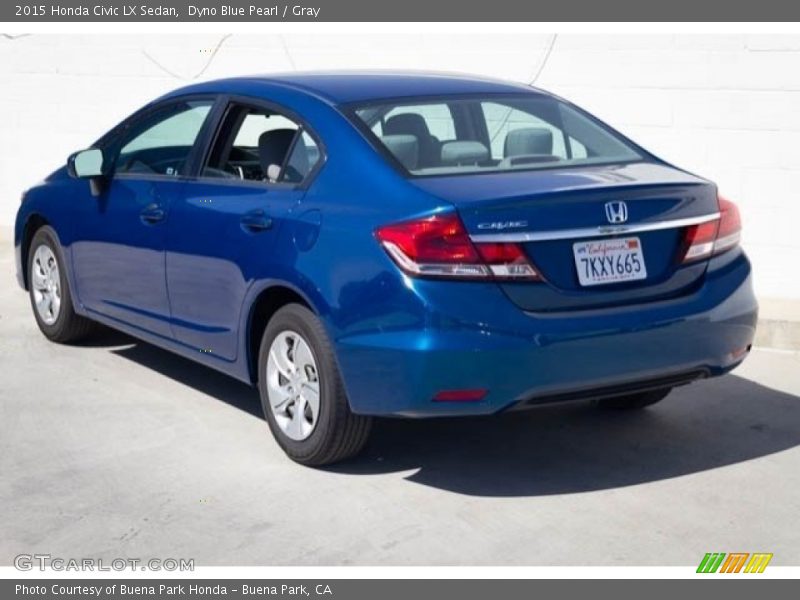 Dyno Blue Pearl / Gray 2015 Honda Civic LX Sedan