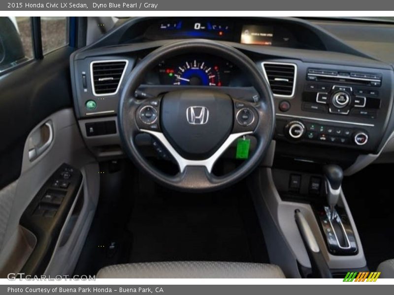 Dyno Blue Pearl / Gray 2015 Honda Civic LX Sedan