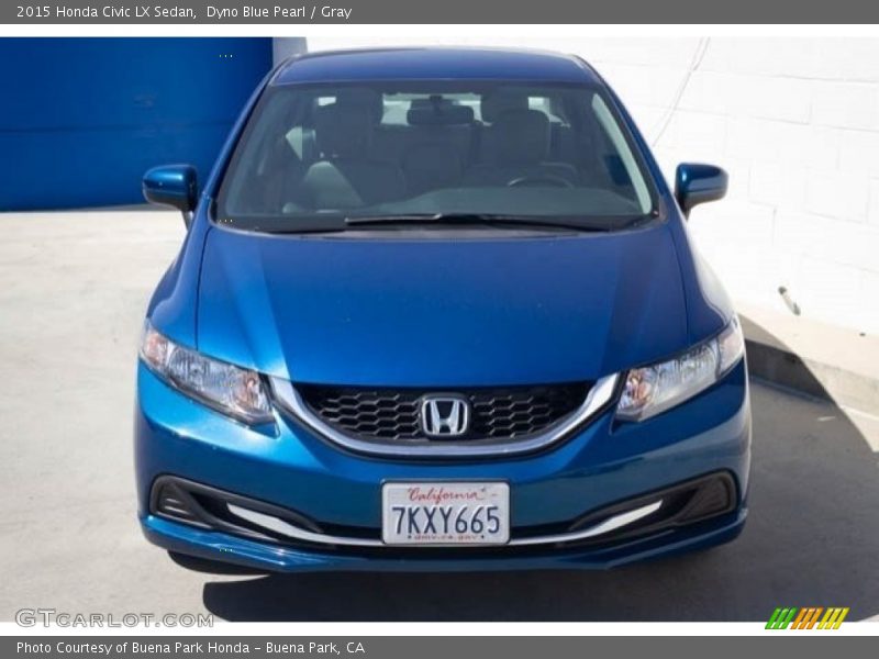 Dyno Blue Pearl / Gray 2015 Honda Civic LX Sedan