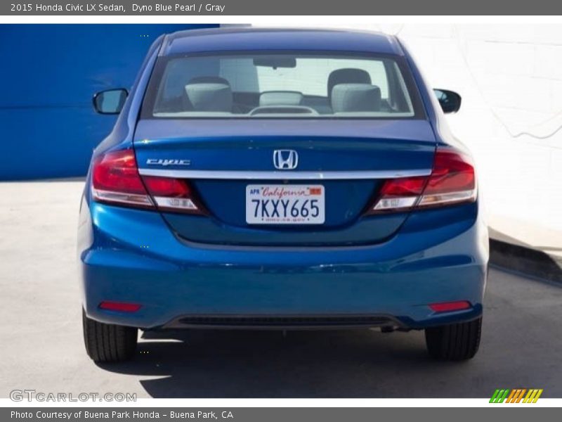 Dyno Blue Pearl / Gray 2015 Honda Civic LX Sedan