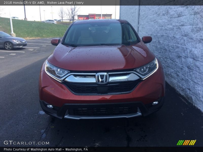 Molten Lava Pearl / Ivory 2018 Honda CR-V EX AWD