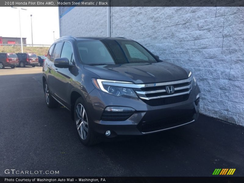 Modern Steel Metallic / Black 2018 Honda Pilot Elite AWD