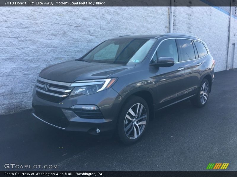 Modern Steel Metallic / Black 2018 Honda Pilot Elite AWD