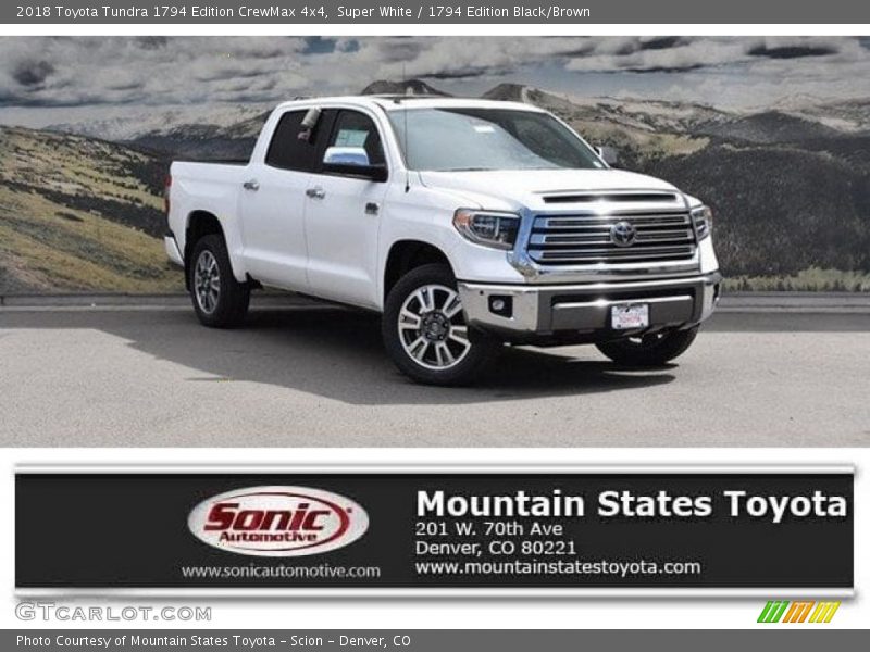 Super White / 1794 Edition Black/Brown 2018 Toyota Tundra 1794 Edition CrewMax 4x4