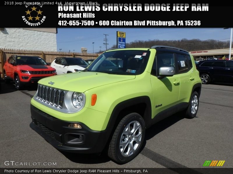 Hypergreen / Black 2018 Jeep Renegade Limited 4x4