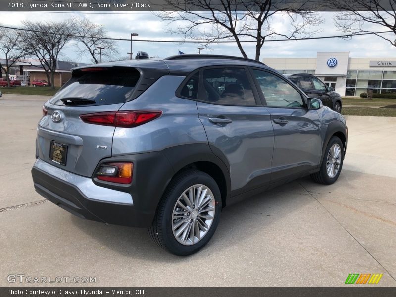 Sonic Silver / Black 2018 Hyundai Kona SEL AWD