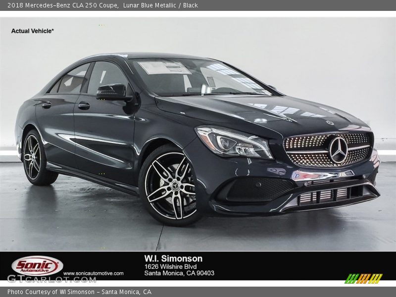Lunar Blue Metallic / Black 2018 Mercedes-Benz CLA 250 Coupe