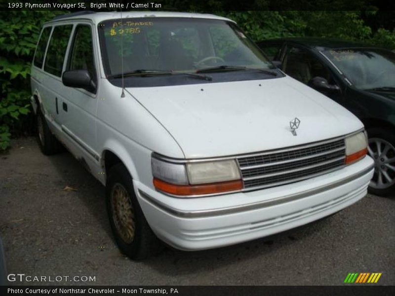 Bright White / Camel Tan 1993 Plymouth Voyager SE
