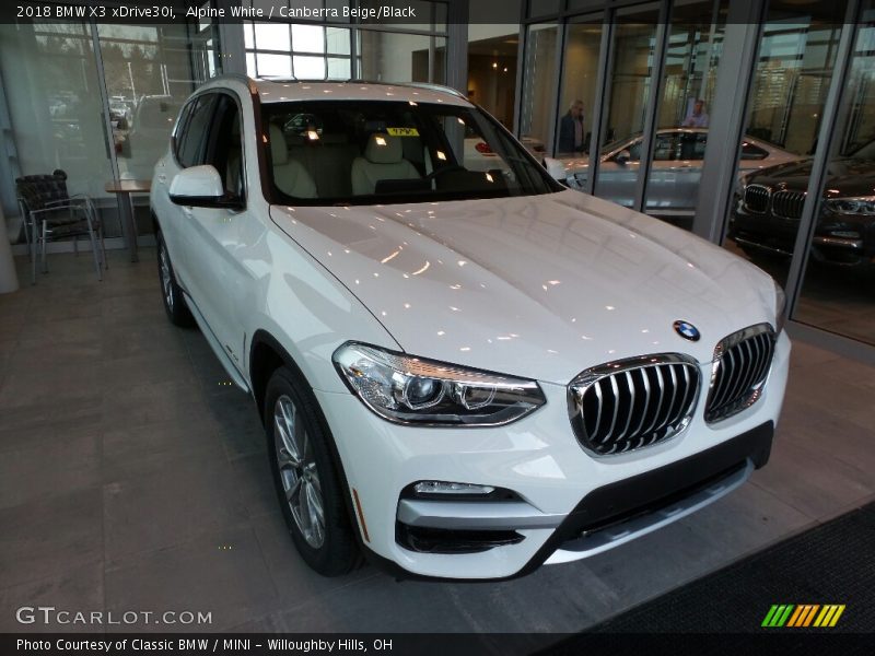 Alpine White / Canberra Beige/Black 2018 BMW X3 xDrive30i