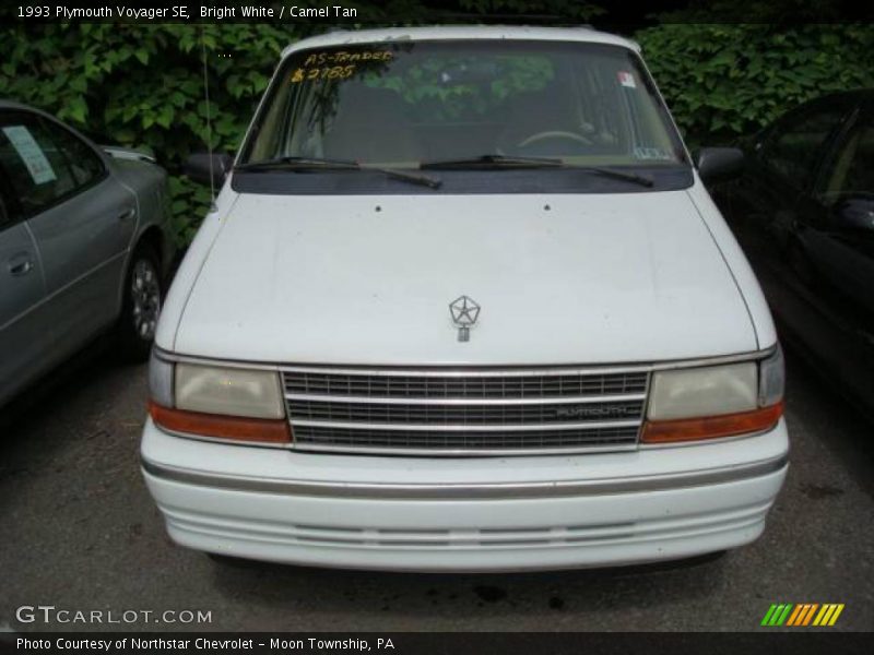 Bright White / Camel Tan 1993 Plymouth Voyager SE